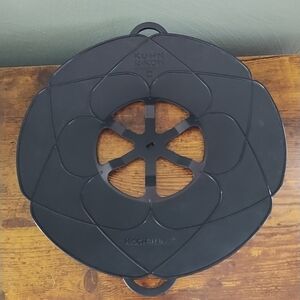 Kuhn Rikon Silicone Spill Stopper 11” Kochblume Black Pot Cover